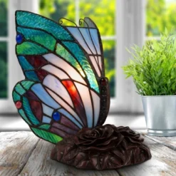 Tiffany Style Butterfly Lamp (Includes LED Light Bulb)