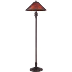 Regency Hill Capistrano Rustic Mission Floor Lamp Standing 57 1/2" Tall Bronze Metal Natural Mica Cone Shade For Living Room Bedroom Office House Home -Home Decor Shop GUEST acb64f66 a10c 4172 b5bc f5a122e8c3f3
