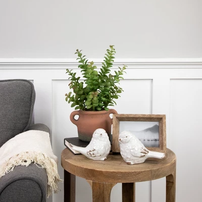 Northlight Real Touch™ Artificial Privet Plant In Vintage Milk Can Style Earthenware Pot - 14" 3 Northlight Real Touch™ Artificial Privet Plant In Vintage Milk Can Style Earthenware Pot - 14"