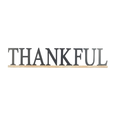 Wood Sign Thankful Wall Decor Black - Olivia & May 7 Wood Sign Thankful Wall Decor Black - Olivia & May - Image 5