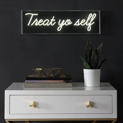 20" Treat Yo Self Contemporary Glam Acrylic Box Pendant (Includes LED Light Bulb) Neon Yellow - JONATHAN Y 4 20" Treat Yo Self Contemporary Glam Acrylic Box Pendant (Includes LED Light Bulb) Neon Yellow - JONATHAN Y - Image 2