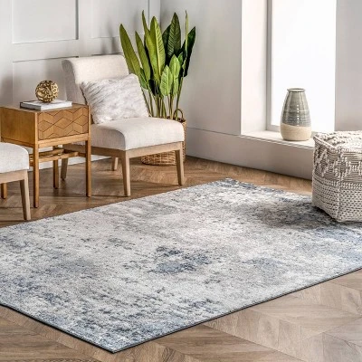 6'7"x9' Zoe Faded Abstract Area Rug Blue - NuLOOM 3 6'7"x9' Zoe Faded Abstract Area Rug Blue - NuLOOM