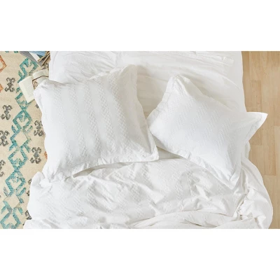 Carol & Frank 26" X 26" Keller White Euro Sham 3 Carol & Frank 26" X 26" Keller White Euro Sham