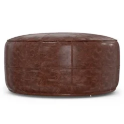 34" Darian Round Coffee Table Pouf Distressed Brown - WyndenHall -Home Decor Shop GUEST b545d294 4651 42fd add7 4370a4b9dbe5