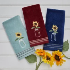 2pk Sunflower In A Jar Hand Towel Blue - SKL Home -Home Decor Shop GUEST b60c785e e82b 4fd3 a40c 07bc43f47ad9
