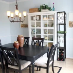 Etagere Organizer Storage Shelf Floor Lamp With Linen Shade Black - Simple Designs -Home Decor Shop GUEST b64228ec 3542 4db5 b9b7 58c1871d3ff4