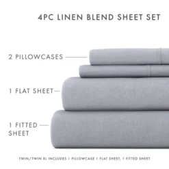Linen Blend Premium Luxury Solid 4PC Bed Sheets Set - Becky Cameron -Home Decor Shop GUEST b68a1241 7762 4aff 98c0 ffdd18adea5c