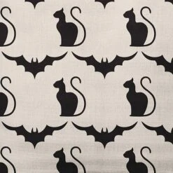 16"x16" Cats And Bats Print Square Throw Pillow Cream - E By Design