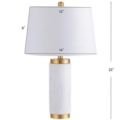 23" Marble Adams Table Lamp (Includes LED Light Bulb) White - JONATHAN Y 4 23" Marble Adams Table Lamp (Includes LED Light Bulb) White - JONATHAN Y - Image 2