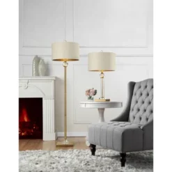 63.25" Traditional Metal Floor Lamp With Square Base Gold - Ore International -Home Decor Shop GUEST bd1ae6a8 dacb 4ec6 bf8e 3bba2dee0fa9