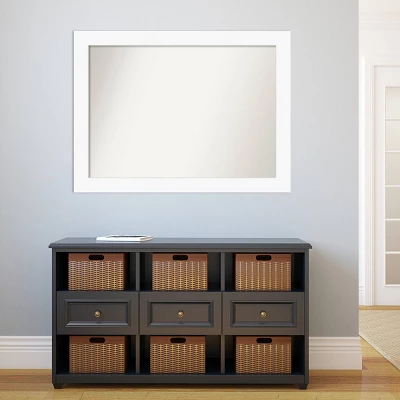 44" X 33" Non-Beveled Cabinet Bathroom Wall Mirror White - Amanti Art 6 44" X 33" Non-Beveled Cabinet Bathroom Wall Mirror White - Amanti Art - Image 4