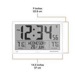 Marathon Slim Atomic Full Calendar Clock With Indoor & Outdoor Temperature With 7 Time Zones -Home Decor Shop GUEST be1ce385 d900 4777 872f 566f4637ddda