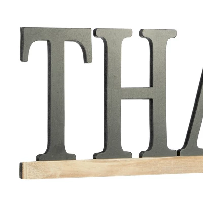 Wood Sign Thankful Wall Decor Black - Olivia & May 5 Wood Sign Thankful Wall Decor Black - Olivia & May - Image 3