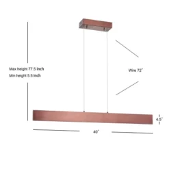 40" Adjustable Metal Draper Dimmable Linear Pendant (Includes Energy Efficient Light Bulb) - JONATHAN Y -Home Decor Shop GUEST c0491739 dec7 49c0 837f 086305609ee0