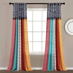 Set Of 2 Boho Patch Light Filtering Window Curtain Panels Orange - Lush Décor -Home Decor Shop GUEST c0d6afb1 3f50 404b 9eeb 93bb6a3671e1