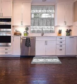 Kate Aurora Montauk Accents Anti Fatigue Memory Foam 18" X 30" Live~Love~Laugh Kitchen Floor Mats With Beveled Edges