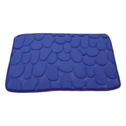 Unique Bargains Cobblestone Pattern Bathroom Rugs Polyester Bath Mat Machine Washable Dark Blue 80x50cm -Home Decor Shop GUEST c30238e5 3f76 450d 881f e1e4ded868b5