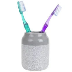 Home Basics Crackle 4 Piece Ceramic Bath Accessory Set, Grey -Home Decor Shop GUEST c320aab3 9dae 4c40 a6ce 23fca8f09498