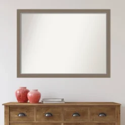 41" X 30" Non-Beveled Eva Narrow Bathroom Wall Mirror Brown - Amanti Art -Home Decor Shop GUEST c32ab46a 14ba 479b 9703 8947189c4c32