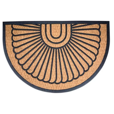 BirdRock Home 24 X 36 Half Round Doormat - Tan, Black 4 BirdRock Home 24 X 36 Half Round Doormat - Tan, Black - Image 2