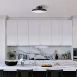 1-Light LED Integrated Matte Black Flush Mount Ceiling Light - Globe Electric -Home Decor Shop GUEST c5e1b685 e8d3 45f1 a06e 1d99c24baa59