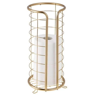 MDesign Metal Free Standing Toilet Paper Stand, Holds 3 Rolls 9 MDesign Metal Free Standing Toilet Paper Stand, Holds 3 Rolls - Image 7