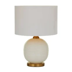 19" X 13" Modern Glass Table Lamp White - Olivia & May