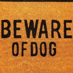 Beware Of Dog Natural Coir Door Mat 17"x30" - Welcome Front Doormat Non Slip Rug For Home Indoor Outdoor Entrance -Home Decor Shop GUEST c86d1cda ed55 48b2 8ea1 1a1874d5f84b