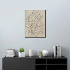 22" X 30" Outlined Leaves I By Asia Jensen Framed Canvas Wall Art Black - Amanti Art -Home Decor Shop GUEST c89e7b28 bb10 4348 962c cbf5c9d26782