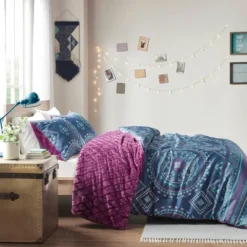 Blair Full/Queen 3pc Reversible Comforter Mini Set Navy/Purple -Home Decor Shop GUEST c937c7fc e374 4171 b2ad 7738150057eb