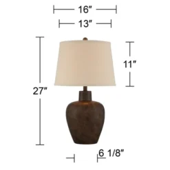 Regency Hill Glenn Rustic Farmhouse Table Lamps 27" Tall Set Of 2 Dark Terra Cotta Tapered Fabric Drum For Bedroom Living Room Bedside Nightstand Home 15 Regency Hill Glenn Rustic Farmhouse Table Lamps 27" Tall Set Of 2 Dark Terra Cotta Tapered Fabric Drum For Bedroom Living Room Bedside Nightstand Home -Home Decor Shop GUEST ca520134 a906 4e2e ab36 5218c5c5dca4