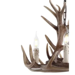 18" LED Adjustable Resin Antler Chandelier Brown - Jonathan Y -Home Decor Shop GUEST caf31d5e aebe 4de4 a924 16a858aabf13