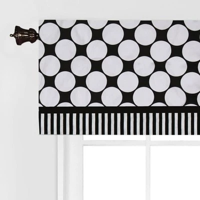 Bacati - Dots/Pin Stripes Black/White Window Valance 7 Bacati - Dots/Pin Stripes Black/White Window Valance - Image 5