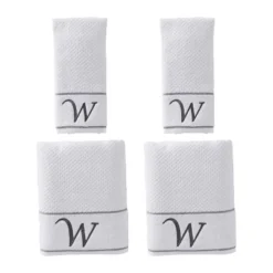 4pc Monogram Bath/Hand Towel Set White - SKL Home -Home Decor Shop GUEST cdbe72ed afaf 48f3 af26 5e03569c4cf4