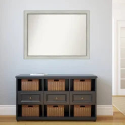 42" X 31" Non-Beveled Flair Silver Patina Wall Mirror - Amanti Art -Home Decor Shop GUEST ce2e9e7f 386a 44fa 8c00 2cbcd219ec7b 1