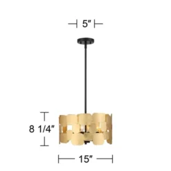 Possini Euro Design Stella Black Pendant Chandelier 15" Wide Modern Gold Leaf Drum Shade 4-Light Fixture For Dining Room House Foyer Kitchen Island 16 Possini Euro Design Stella Black Pendant Chandelier 15" Wide Modern Gold Leaf Drum Shade 4-Light Fixture For Dining Room House Foyer Kitchen Island -Home Decor Shop GUEST ce404503 72a6 42fa b60a 005d26d6fc09