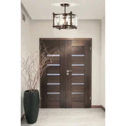 15" Iron And Glass Hampdon Modern Drum LED Flush Mount Black - Jonathan Y -Home Decor Shop GUEST ce60d1e7 fe8c 4558 9e52 0e93b7dce033