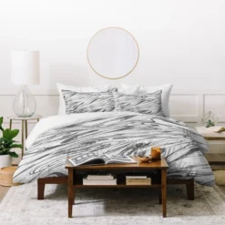 Gray Pattern State Marble Duvet Cover - Deny Designs