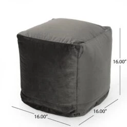 Caney Modern Velveteen Cube Pouf - Christopher Knight Home -Home Decor Shop GUEST cefcf915 755f 421b ab12 419613272388