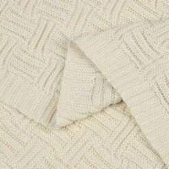 PiccoCasa 100% Cotton Knitted Soft Home Office Bed Blankets 1 Pc