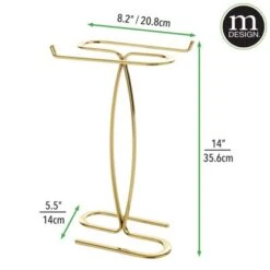 MDesign Metal Hand Towel Holder Stand For Countertop - 2 Pack - Soft Brass -Home Decor Shop GUEST d0543e65 ef70 4540 9d3c 16949784248d