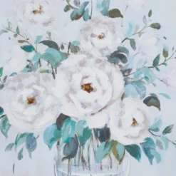 Canvas Floral Bouquet Framed Wall Art With Silver Frame Multi Colored - Olivia & May -Home Decor Shop GUEST d062bb42 e86a 4884 ac7c 9757b2a7835a