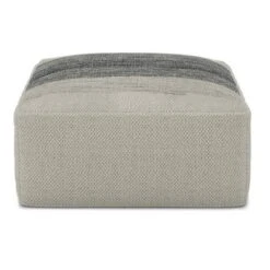 Irena Square Woven PET Polyester Pouf Gray/White - WyndenHall -Home Decor Shop GUEST d2c63d8c 890e 448c b4f4 3e56699d3394