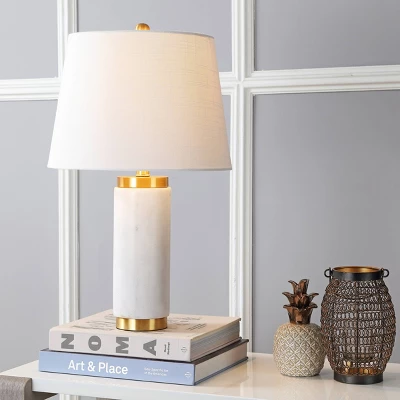 23" Marble Adams Table Lamp (Includes LED Light Bulb) White - JONATHAN Y 3 23" Marble Adams Table Lamp (Includes LED Light Bulb) White - JONATHAN Y