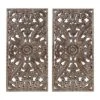 2pc Botanical Carved Wall Decor Panel Set Bronze - Madison Park