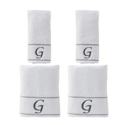 4pc Monogram Bath/Hand Towel Set White - SKL Home -Home Decor Shop GUEST d83e6a18 866b 48cd a00f ba6f1ecfbc0a