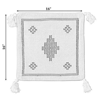 DEERLUX 16" Throw Pillow Cover With Southwest Pattern And Corner Tassels 10 DEERLUX 16" Throw Pillow Cover With Southwest Pattern And Corner Tassels - Image 8