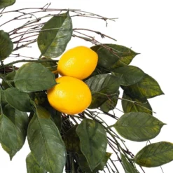 Artificial Salal Leaf/Lemon Wreath (24") Yellow - Vickerman -Home Decor Shop GUEST d9ac980b 1c1d 4316 b20f 57211aae9d16