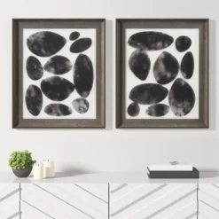 2pc Skipping Stones Geo UV Printed Shadowbox Wall Art Set Black - Madison Park -Home Decor Shop GUEST db6df507 4685 4796 8504 320f03334ef1
