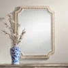 Noble Park Favreau Rectangular Vanity Wall Mirror Rustic Farmhouse Beaded Scalloped Natural Gray Wood Frame 27 1/2" Wide For Bathroom Bedroom Entryway -Home Decor Shop GUEST dba0f156 ef61 43ba 9b0c 653e05b48bff